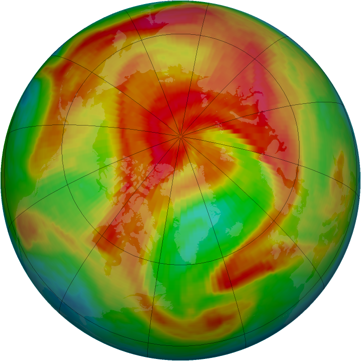 Arctic ozone map for 02 April 1999